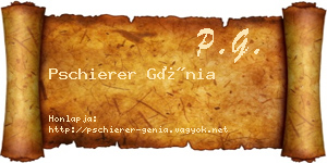 Pschierer Génia névjegykártya